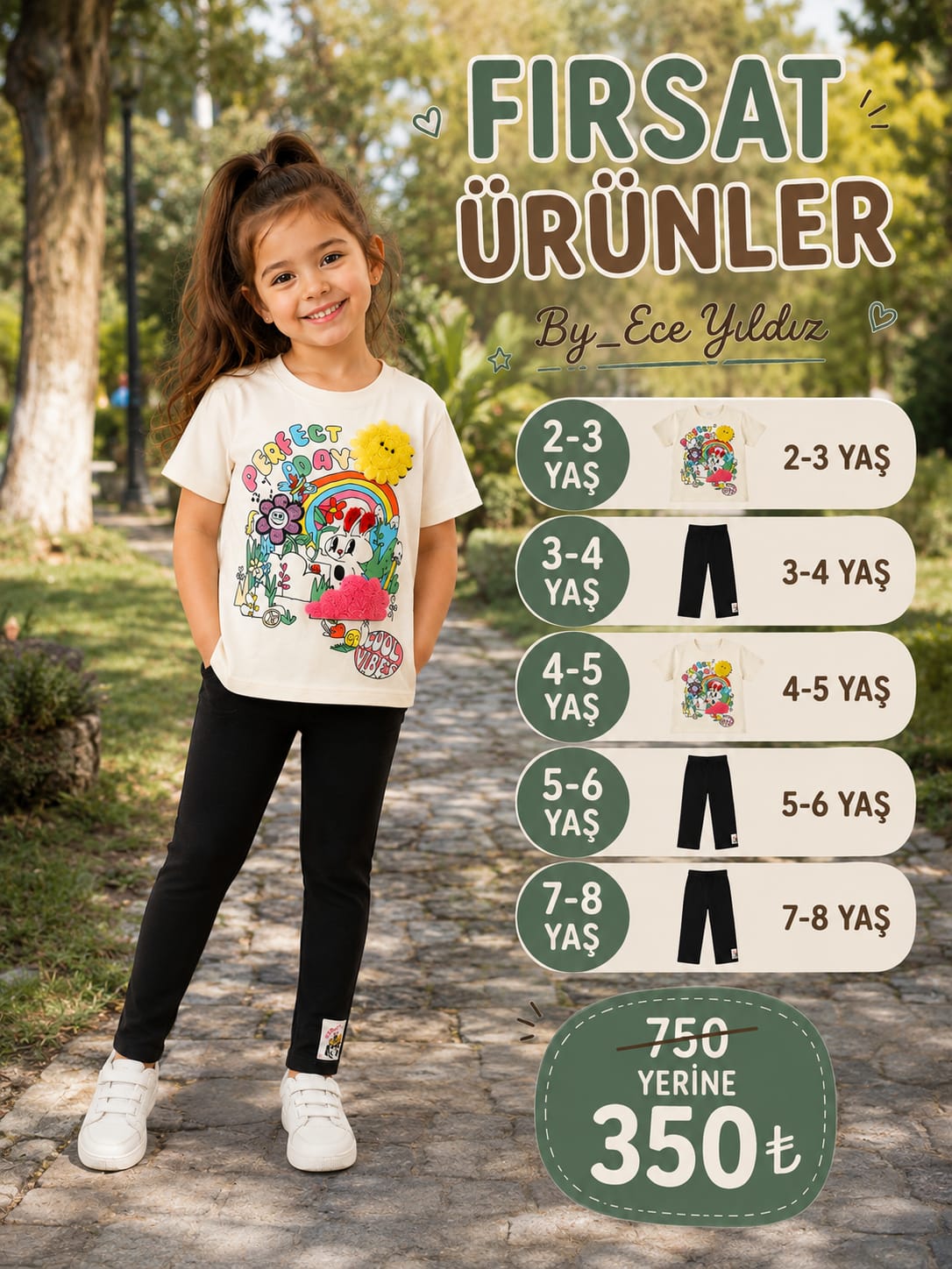Punch işleme detaylı çocuk takım
