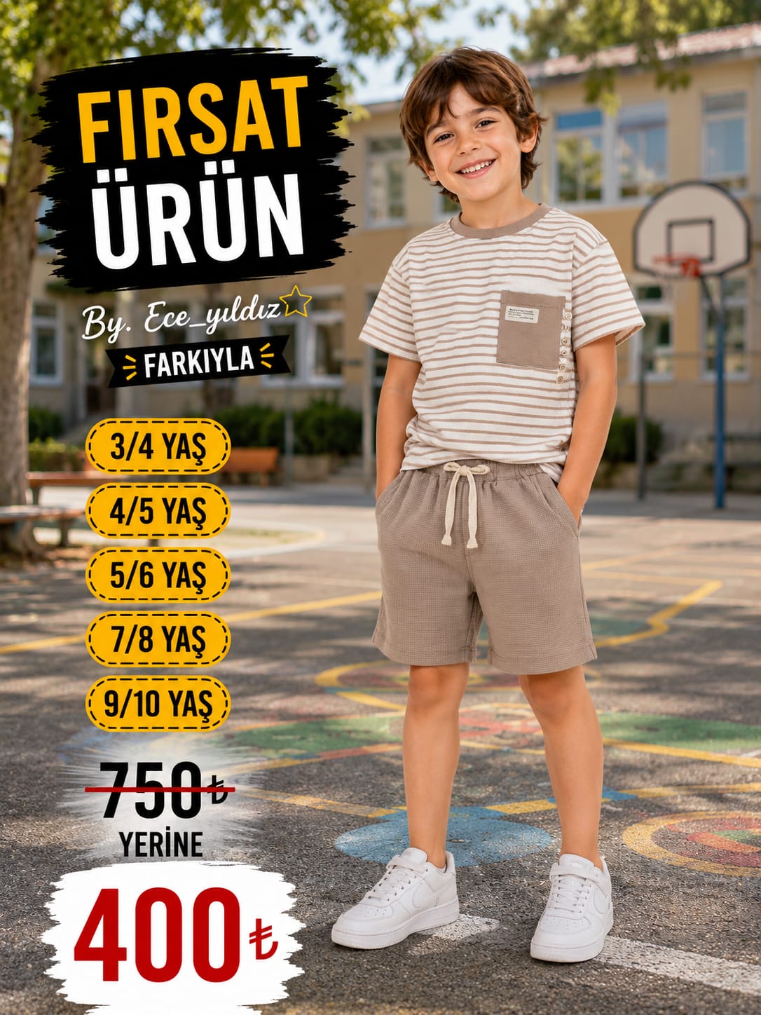 Yazlık ikili çocuk takım